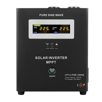 Сонячний інвертор (ДБЖ) LogicPower LPY-C-PSW-1500VA (1050Вт) MPPT 24V