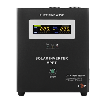 Сонячний інвертор (ДБЖ) LogicPower LPY-С-PSW-1500VA (1050Вт) MPPT 24V