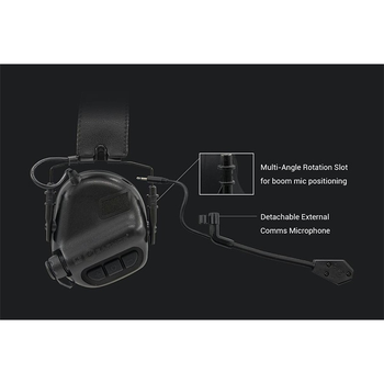 Активні навушники тактичні Earmor М32 з гарнітурою олива