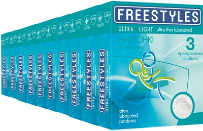 Презервативи Freestyles Ultra Light Ультратонкі 10 упаковок по 3 шт (ROZ6400229472)