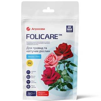 Удобрение для роз и цветущих растений весна-лето Yara Folicare 180 г / 180 г