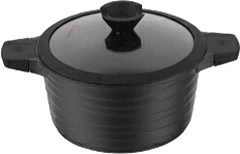 Каструля алюмінієва Lessner Black Pro New з антипригарним покриттям D=24 см 4.7 л (55872-24)
