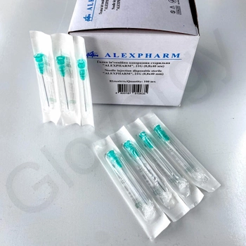 Игла инъекционная 21G (0,8x40 мм) ALEXPHARM одноразовая стерильная, 100 шт.