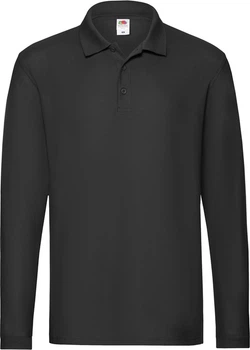 Тініска Fruit of the Loom Premium Long Sleeve Polo Чорний L