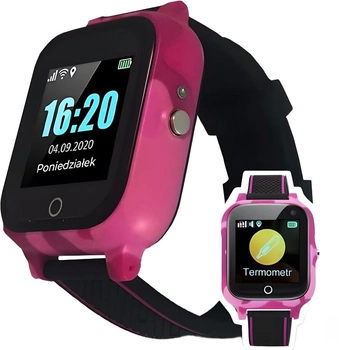 Smartwatch dla dzieci z GPS GOGPS ME K27 Różowy (22834)