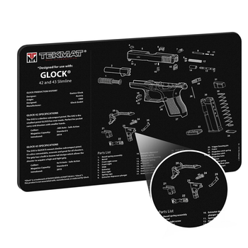 Килимок TekMat Ultra 20 для чищення пістолетів Glock 42-43