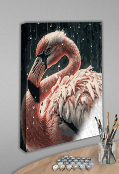 Картина по номерам с красками металлик Фламинго (АМ-0567) 40*50 см