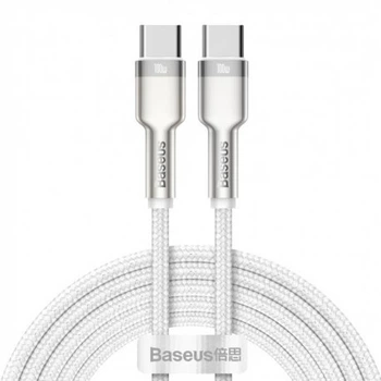Кабель Baseus Cafule Metal Type-C to Type-C 100W (2m) White (CATJK-D02)