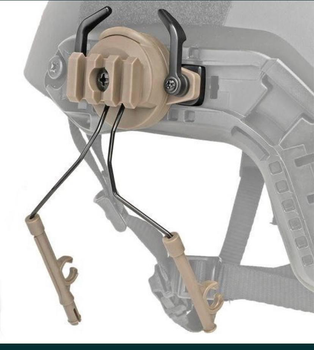 Кріплення для тактичних активних навушників на шолом fast адаптер койот