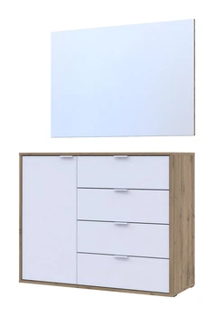 Комод + дзеркало Doros Hugo Тахо + Білий 100х38х80 + Дзеркало 100х2х70 см