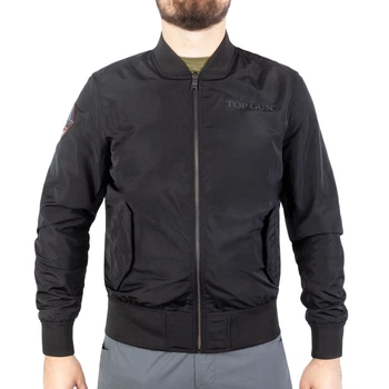 Куртка бомбер льотна демісезонна Sturm Mil-Tec Flight Jacket Top Gun Base 3XL Black