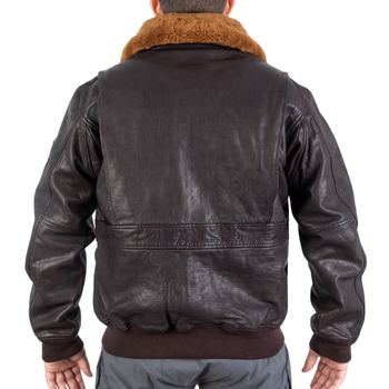 Куртка льотна шкіряна Sturm Mil-Tec Flight Jacket Top Gun Leather with Fur Collar Brown XL (10470009)