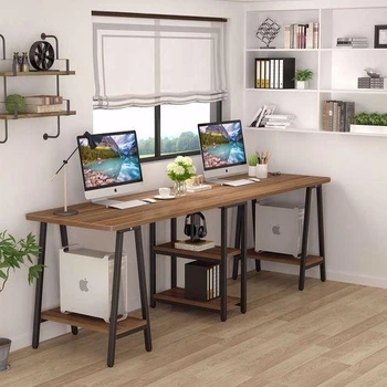 Дизайнерський Письмовий комп'ютерний стіл Loft Design 200x60x75h Чорний/Дерево ATL1533