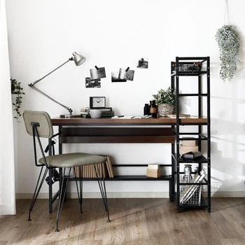Дизайнерський Письмовий комп'ютерний стіл з полицями Loft Design 120x60x160h Чорний/Дерево ATL724