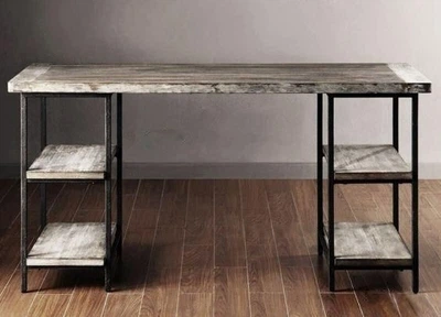 Дизайнерський Письмовий комп'ютерний стіл з полицями Loft Design 120x60x75h Чорний/Дерево ATL630