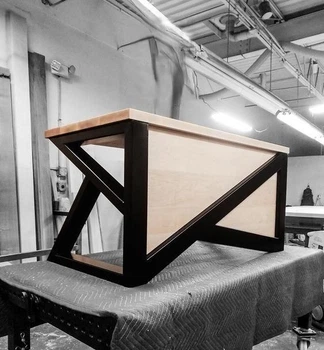 Дизайнерський Письмовий комп'ютерний стіл Loft Design 200x80x75h Чорний/Дерево ATL469