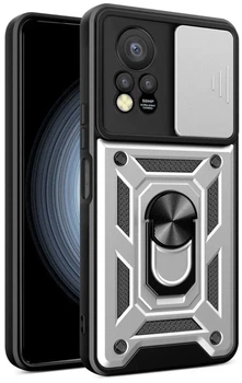 Чохол Camshield з кільцем-підставкою на Infinix Hot 11S silver