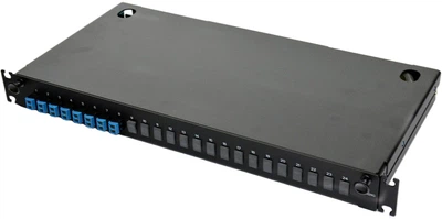 Оптическая панель Corning 8 x LC Duplex адаптера SM OS2 выдвижная в сборе 1U Черная (LAN1-16AE-PGTL-B)