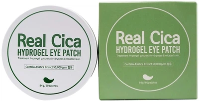 Заспокійливі гідрогелеві патчі для зони навколо очей Prreti Real cica Hydrogel eye Patch 60 шт (8809738321942)