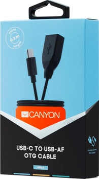 Kabel Canyon USB Typ C - USB Typ AF UC-3 0.3 m Czarny (CNE-USBC3B)