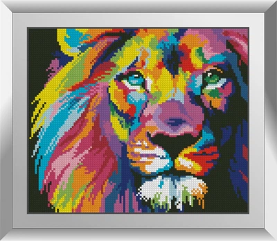 Алмазна мозаїка "Райдужний лев" Dream Art в коробці 31660
