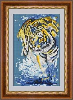 Алмазна мозаїка "Тигр в море" Dream Art в коробці 30479