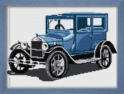 Алмазна мозаїка "Ретро автомобіль (синій)" Dream Art в коробці 30025