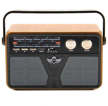 Радиоприёмник ретро Retro Kemai MD-507BT Pro с пультом на аккумуляторе 18650 2 шт с флешкой USB с блютуз Bluetooth Black/Черный 6W