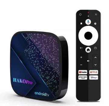Медіаплеєр H96 Hako Pro 4/32 GB Smart TV Box 4K Amlogic S905Y4 Android TV 11 WiFi 2.4/5+BT голос