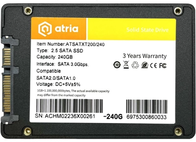 SSD диск ATRIA XT200 240GB 2.5" SATAIII TLC (ATSATXT200/240)