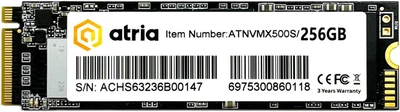 SSD диск ATRIA X500S 256GB M.2 2280 NVMe PCIe 3.0 x4 3D NAND (TLC) (ATNVMX500S/256)
