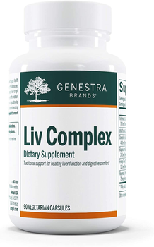 Поддержка печени, Liv Complex, Genestra Brands, 90 вегетарианских капсул (GEN-13430)