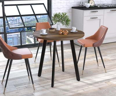 Круглый обеденный стол Лерой Loft Design Орех Модена