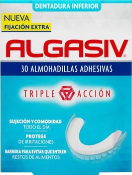 Фіксуючі прокладки Algasiv Denture Fixative Seals Down для фіксації зубних протезів 30 шт (8413853531003)