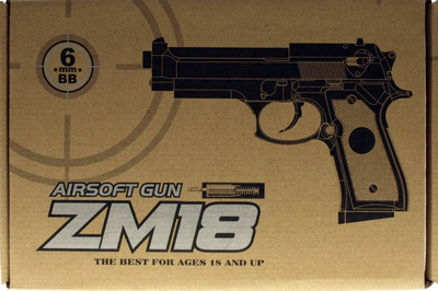 Страйкбольный пистолет Cyma металлический ZM 18 (Беретта M 92)