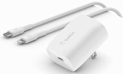 Настінний зарядний пристрій Belkin 20 Вт USB-C PD PPS, Белое (WCA006VFWH)