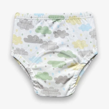 Тренировочные муслиновые трусики Kiddie Widdie 6-ти слойные Облачки 9-13 кг размер M