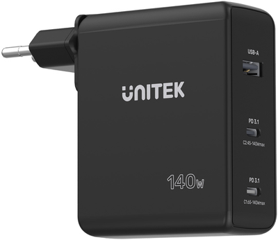 Зарядний пристрій Unitek GaN 3 порта 140 Вт (P1115A)