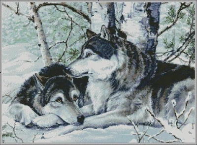 Алмазная мозаика ColorArt 40х50 Волки на снегу SP012