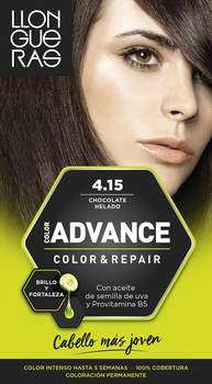 Farba kremowa z utleniaczem do włosów Llongueras Color Advance Hair Colour 4.15 Iced Chocolate 125 ml (8411126030161)