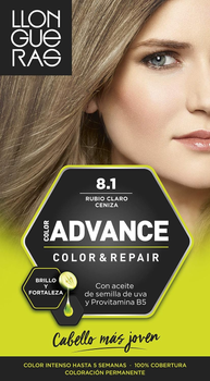 Farba kremowa z utleniaczem do włosów Llongueras Color Advance Hair Colour 8 Light Blond Cender 125 ml (8410825420815)