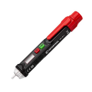 Тестер напряжения бесконтактный, LCD дисплей INTERTOOL MD-0011, 12-1000 В, 50-60 Гц