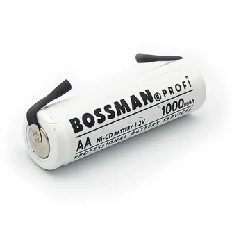 Аккумулятор промышленный Bossman AA 1.2V Ni-Сd 1000mAh (с контактами под пайку)