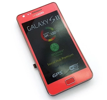 Дисплей для Samsung i9100 Galaxy S2 із сенсором із рамкою рожевий Original