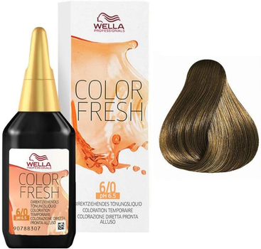 Крем-фарба для волосся з окислювачем Wella Color Fresh Semi Permanent Color Ammonia Free 6.0 75 мл (8005610572284)