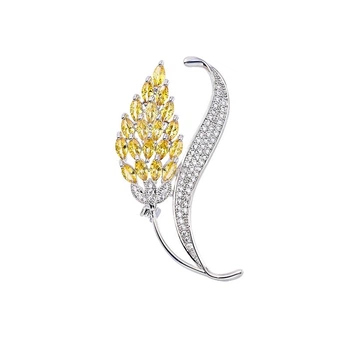 Брошь женская BROCHE бижутерия Колосок серебристая BRBF113045