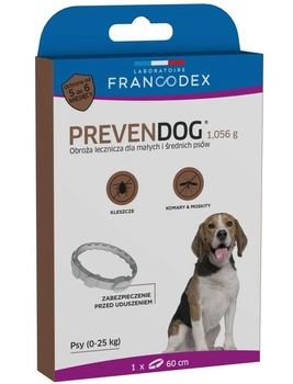 Obroża biobójcza Prevendog Francodex 60 cm dla małych i średnich psów do 25 kg 1 szt (3283021791912)