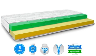 Матрас беспружинный HighFoam Noble Argentum Star 90x200 см
