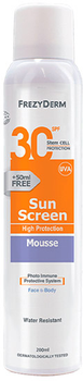 Сонцезахисна пінка для обличчя і тіла Frezyderm Sun Screen Mousse SPF30+ 200 мл (5202888222412)