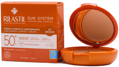 Тональна основа Rilastil Sun System Uniform Compact Cream SPF50+ Shade 03 Bronze 10 г (8050444859346)